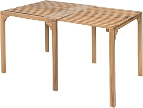 Riviera Extendable Dining Table Natural, Natural Dining Table, Modern Style, Solid Acacia Wood Rectangular Shape Tabletop, Solid Acacia Wood, Outdoor Dining, 33.5~59.1" W x 33.5" D x 29.9" H