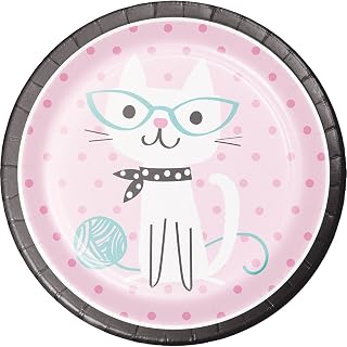 Creative Converting Cat Paper Plates, Purr-Fect Party, 9 in, 96 ct