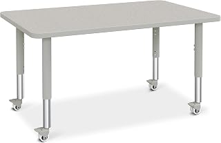 Jonti-Craft Berries 6473JCM000 Rectangle Activity Table - 30" X 48", Mobile - Freckled Gray/Gray/Gray