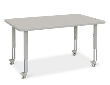 Berries Rectangle Activity Table - 30" X 48" by Jonti-Craft – 30" x 48", Wood, Freckled Gray/Gray/Gray, Model 6473JCM000