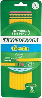 Dixon Ticonderoga Ticonderoga Wooden Pencil, 0.7mm, #2 Soft Lead, 8/Pack (13852) (X13852)(Pack of 8)