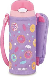 Thermos FHL-403F PL-P Water Bottle, Vacuum Insulated with a Straw, 13.5 fl oz (400 ml), Purple Pink, For Cold Insulation Only