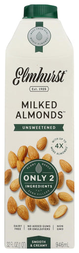 Unsweetened Almond Milk by Elmhurst – 32 Fl Oz (Pack of 1), Model 0018944001021