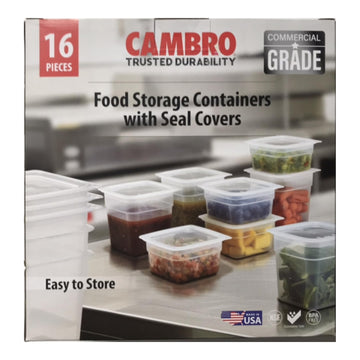 Freshpro Mini Food Storage Container Set with Lid by Cambro – Small, 0.47 liters, Plastic, transparent, Pack of 8