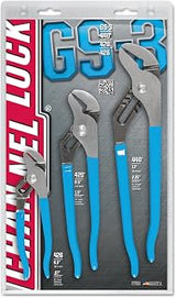 Channellock Tongue and Groove Pliers GS-3 Set - Straight Jaw, High Carbon Steel - 6.5", 9.5", 12"
