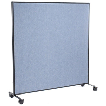 60-1/4"W x 63" H Mobile Office Partition Panel by Global Industrial – Alloy Steel, Blue, Model 694962MBL