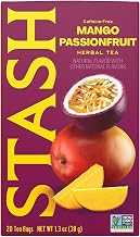 Stash Tea Mango Passionfruit Herbal Tea - Naturally Caffeine Free, Non-GMO Project Verified Premium Tea with No Artificial Ingredients, 20 Count (Pack of 6) - 120 Bags Total