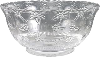 Crystalware Clear Plastic Large Punch Bowl (12 qt.) 1 Pc. - Classic Design, Perfect Party Essential for Entertaining, Holidays & Celebrations