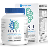Brain Supplements for Memory and Focus - 22-in-1 Brain Supplement with Alpha GPC by Tzaxyan Pure – 90 Count (Pack of 1), White, Model BRAIN2201