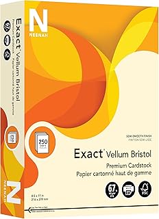 Neenah Exact Vellum Bristol Cardstock, 8.5" x 11", 67 lb/147 GSM, Ivory, 250 Sheets (81368)