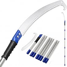 10-foot manual tall pruning saw, a 2-in-1 hand saw, lightweight and telescopic, equipped with sharp manganese steel blades and teeth, perfect for pruning palm trees, oak trees and garden branches.