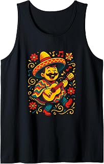 Dabbing Mexican Poncho - Cinco de Mayo Fiesta Art Tank Top