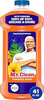 Mr. Clean All Purpose Cleaner, Mop Soap, Floor Cleaner for Mopping Home, Bathroom, & Kitchen, Cleaning Liquid for Mop & Bucket, Cleaning Supplies, Multi-Surface Dilutable, Hawaiian Aloha, 41oz
