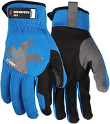 MCR Safety 951 Mechanics Gloves, Synthetic Leather Palm, Spandex Back, XL, Black/Blue/Gray 951XL - 1 Each