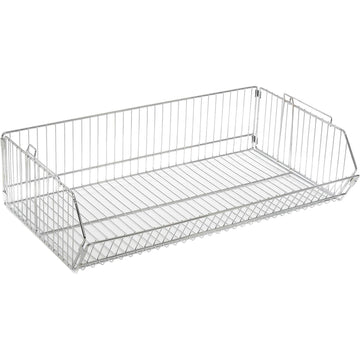 Stackable/Interlocking Wire Storage Bin by Global Industrial – 20"L x 36"W x 9"H, 100.0 pounds, Steel, Chrome, Model 832108