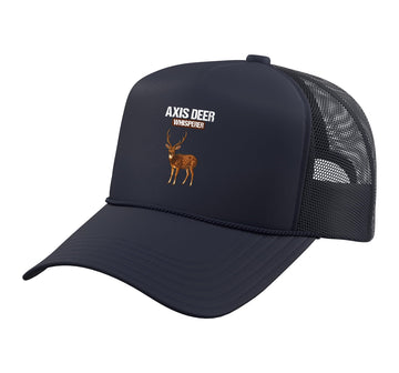 Chital Axis Deer Trucker Hat with Adjustable Mesh Back by Chital Axis Deer Lovers Shop – Polyester, Navy Blue