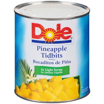 Pineapple Tidbits In Light Syrup by Dole – Bulk (6 units), Pack of 6