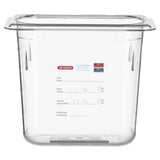 Polycarbonate Food Pan with In-Mold Label by Araven – 6", 0.31 cubic_feet, Polycarbonate (PC), Clear, Model 09838