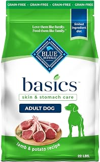 Blue Buffalo Basics Lamb Adult Grain-Free Dry Dog Food, 22 lb
