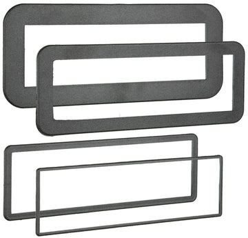 Electronics 89-30-0900 Single-DIN Trim Rings by Metra – 1/8 in., 1/4 in., 1/2 in., 3/4 in., Acrylonitrile Butadiene Styrene, Black or Gray, Model 89300900