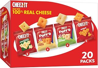 Cheez-It Cheese Crackers, Baked Snack Crackers, Office and Kids Snacks, Variety Pack, 17.72oz Box (20 Pouches)