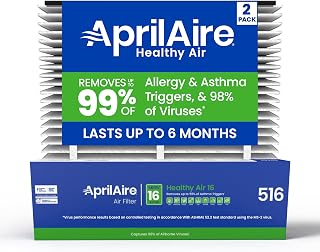 516 Replacement Filter for AprilAire Whole House Air Purifiers - MERV 16, Allergy, Asthma, & Virus, 31x28x4 Air Filter (Pack of 2)