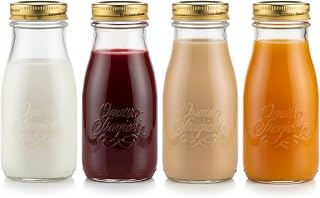 Bormioli Rocco Quattro Stagioni Bottle - ClearGold, 13.5 Oz., Set of 4
