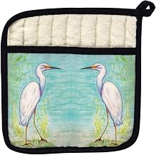 Betsy Drake PT025 Snowy Egret Pot Holder