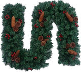 Wreath LIU- 106.3 Inches Christmas Garland Decorations Artificial Green Pine Garland with Pine Cone and Red Berry,Outdoor Indoor Xmas Home Garden Artificial Greenery Decor (Size : 4pack)