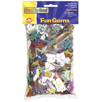 Chenille Kraft Fun Gems Bonus Pack by Pacon – Assorted Sizes, Acrylic, Assorted Shapes & Colors, Model 3541