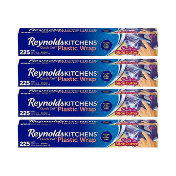 Kitchens Quick Cut Plastic Wrap by Reynolds – 225 Sq Ft (Pack of 4), Plastic, Pack of 4