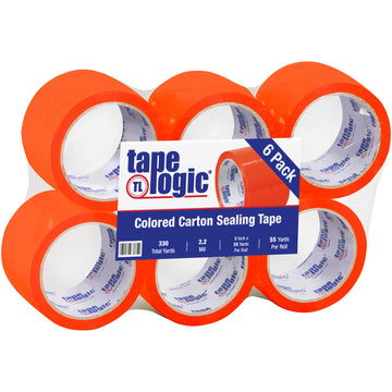 3 Inch x 55 Yards Orange Packing Tape by Tape Logic – 6 Pack, Polypropylene Tape,Acrylic Adhesive, Orange, Pack of 6, Model TLT90522O6PK