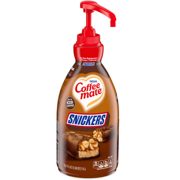 Nestlé 1.5 Liter Snickers Liquid Concentrate Pump Bottles by Coffee Mate – 50.72 Fl Oz (Pack of 1), Blue, Model NES97955