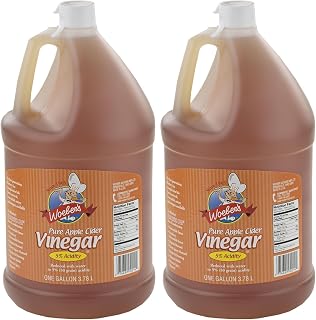 Woeber's Pure Apple Cider Vinegar, 5% Acidity, 128 Ounces (1 Gallon Jug) (Pack of 2)