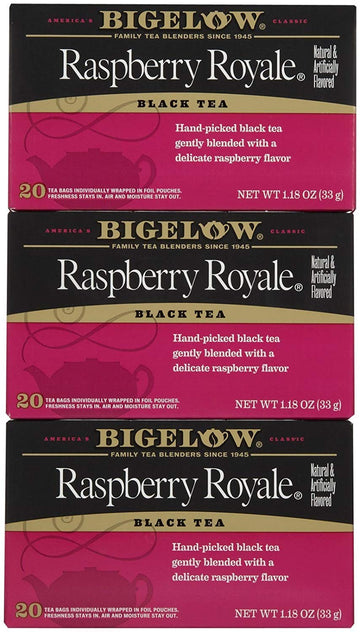 Bigelow Raspberry Royale Tea Bags - 20 ct - 3 Pack by Bigelow Tea – 20 Count (Pack of 3), Pack of 3, Model CBG-069-B