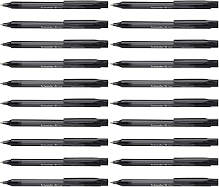 Schneider Fave Click-Top Ballpoint Pen M Tip Black Ink Assorted Barrel Colours Pack of 50