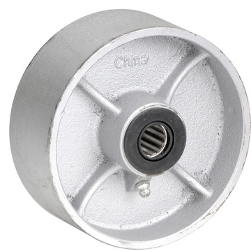 Global Industrial 5/8 6" x 2" Semi-Steel Wheel by Casters, Wheels & Industrial Handling – 6"L x 2"W x 2"H, Silver, Model CW-620-SS 5/8