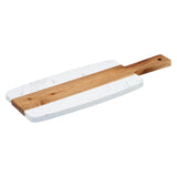 15 3/4" x 6" White/Brown Marble and Wood Serving Board by Winco – Standard, Plastic, Model SBMW-156