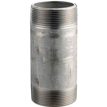 1-1/2" X 4" 304 Stainless Steel Pipe Nipple by Merit Brass – 4"L x 1.9"W x 1.9"H, Stainless Steel, Brass, Model 4024-400