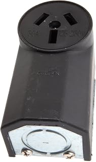 Forney 58499 Electrical Receptacle, Crowfoot Type, Wall Receptacle 50-Amp, 125/250-Volt , Black