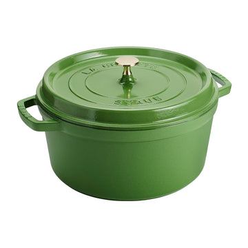 Cast Iron Round Dutch Oven by STAUB – 7-qt Round, 7 quarts, Cast Iron, Pistachio, Model 1034893