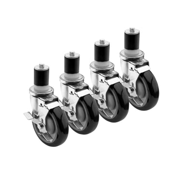 Krowne 1 5/8" Stem Caster – Stainless Steel, Black, Model 28-125S