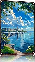Scenic Madison Lakefront Metal Signs 8x12 Inch, Lakeside Wall Decor