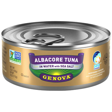 Albacore Tuna in Water with Sea Salt 5 oz. Can (Pack of 12) by Genova – 5 Ounce (Pack of 12), Pack of 12
