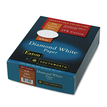 25% Cotton Diamond White Business Paper by Southworth – white, Model SOU3122410