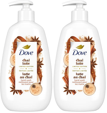 Limited Edition Holiday Treats Liquid Hand Wash for Deep Nourishment Spiced Chai Latte 12 oz (Pack of 2) by Dove – 12 Fl Oz (Pack of 2), Blanco, Pack of 2