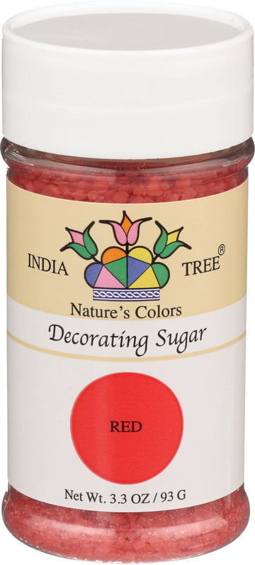 Red Decorating Sugar by India Tree – 3.3 Ounce (Pack of 1), Red, Model 0734865102523