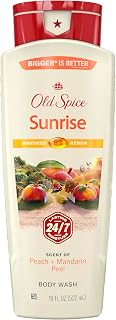 Old Spice Cleansing Body Wash for Men, 24/7 Shower Fresh with Lasting Scent, Moisturize & Renew, Gentle on Skin, Vitamin B3, Sunrise with Peach + Mandarin Peel Scent, 18 oz