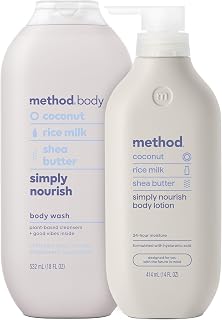 Method Body Wash (18oz) and Lotion (14oz) Gift Set, Simply Nourish