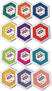Colorations Jumbo Large Washable Stamp Pads for Kids, 12 Colors, 6 x 7"